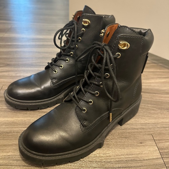 Women’s Coach Lorimer Leather Lace Up Boots - Picture 2 of 8